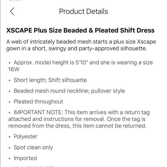 XSCAPE Plus Size Beaded & Pleated Shift Dress - Picture 12 of 15